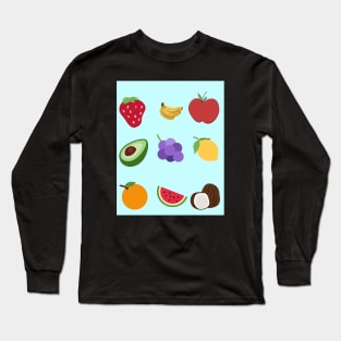 Variety Of Fruits For Healthy Living Long Sleeve T-Shirt